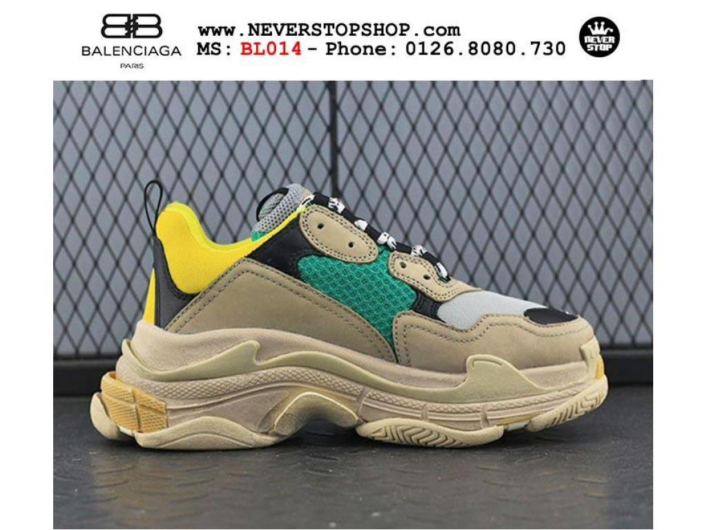 Giay BALENCIAGA SPEED TRAINER GREEN YELLOW nam n chu n